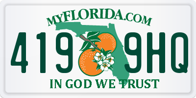 FL license plate 4199HQ