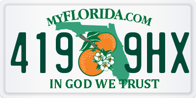 FL license plate 4199HX