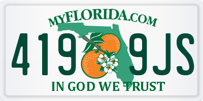 FL license plate 4199JS
