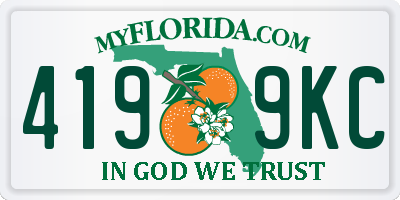 FL license plate 4199KC
