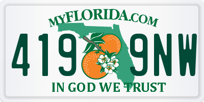 FL license plate 4199NW