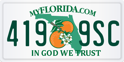 FL license plate 4199SC