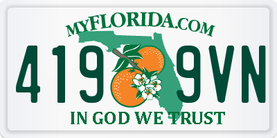 FL license plate 4199VN