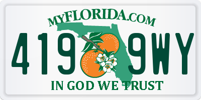 FL license plate 4199WY