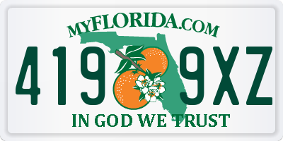 FL license plate 4199XZ