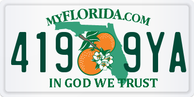 FL license plate 4199YA