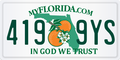 FL license plate 4199YS