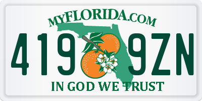 FL license plate 4199ZN