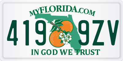 FL license plate 4199ZV