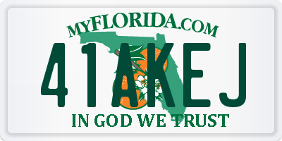 FL license plate 41AKEJ