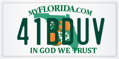 FL license plate 41BDUV