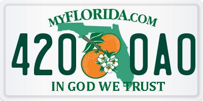 FL license plate 4200AO
