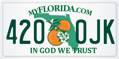 FL license plate 4200JK