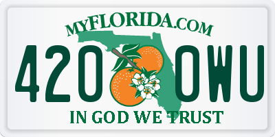 FL license plate 4200WU