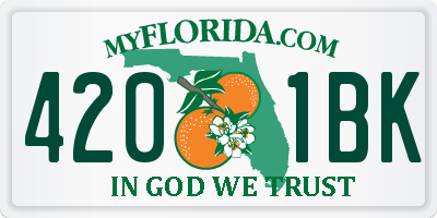 FL license plate 4201BK