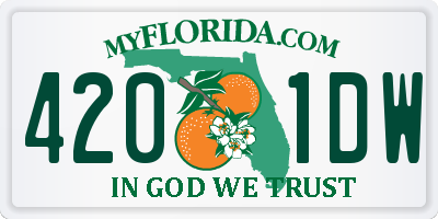 FL license plate 4201DW