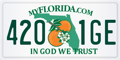 FL license plate 4201GE
