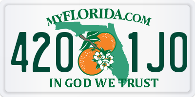 FL license plate 4201JO