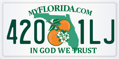 FL license plate 4201LJ