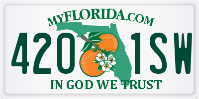 FL license plate 4201SW