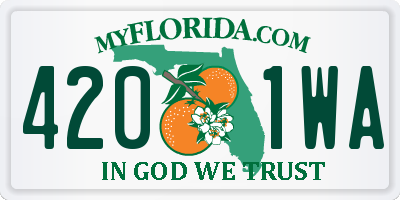 FL license plate 4201WA