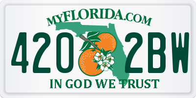 FL license plate 4202BW