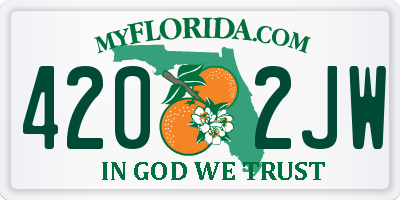 FL license plate 4202JW
