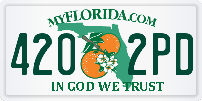 FL license plate 4202PD