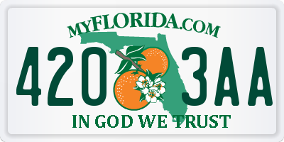 FL license plate 4203AA