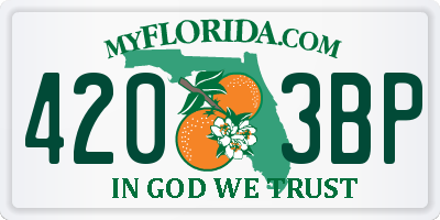 FL license plate 4203BP