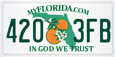FL license plate 4203FB