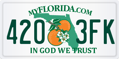 FL license plate 4203FK