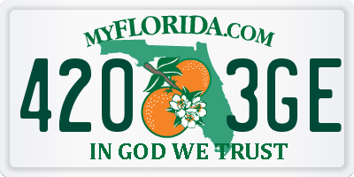 FL license plate 4203GE