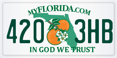 FL license plate 4203HB