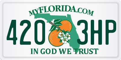 FL license plate 4203HP