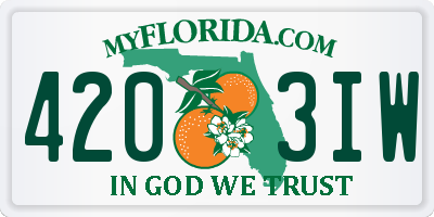 FL license plate 4203IW