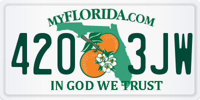 FL license plate 4203JW