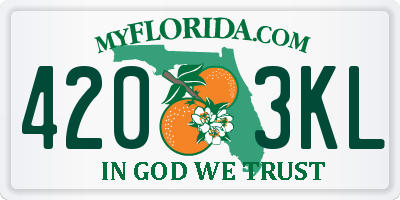FL license plate 4203KL