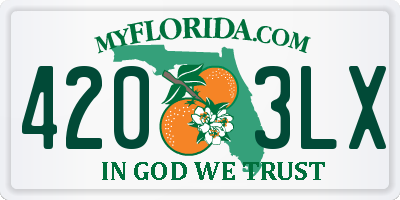 FL license plate 4203LX