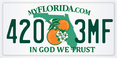 FL license plate 4203MF