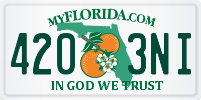 FL license plate 4203NI