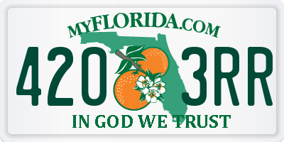 FL license plate 4203RR