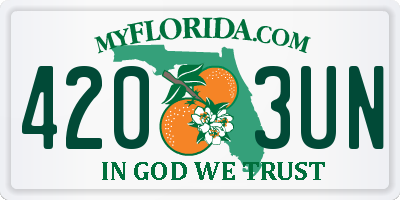 FL license plate 4203UN
