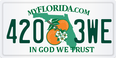 FL license plate 4203WE