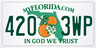 FL license plate 4203WP