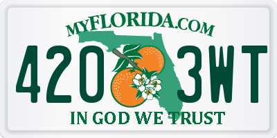 FL license plate 4203WT