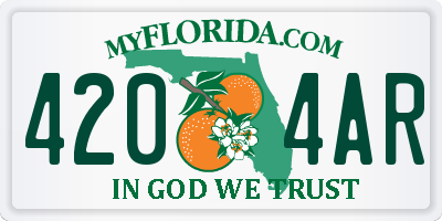 FL license plate 4204AR