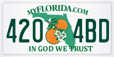 FL license plate 4204BD