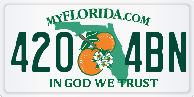 FL license plate 4204BN