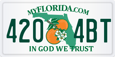 FL license plate 4204BT